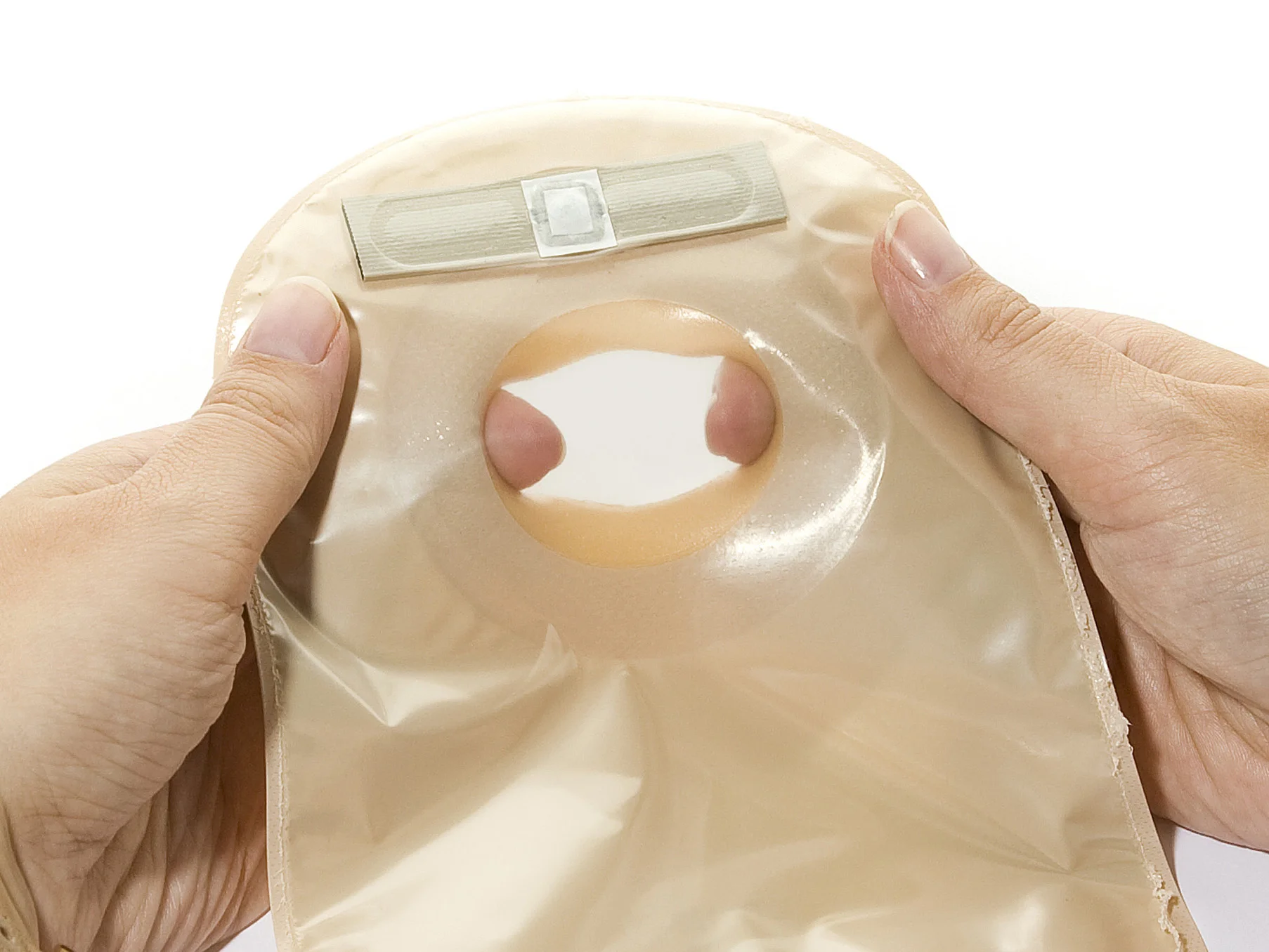 detailný záber stomického vrecka