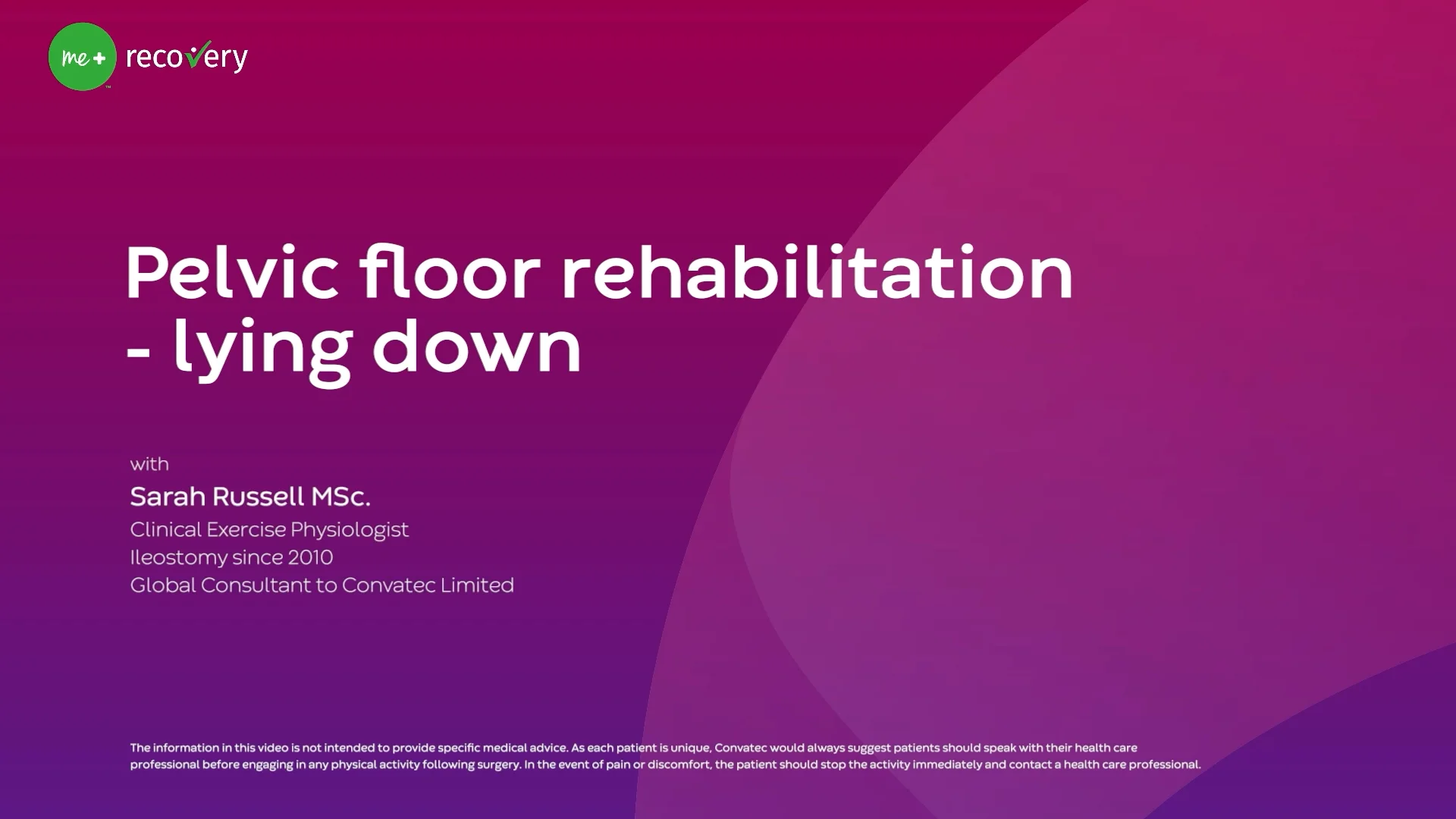 Um vídeo sobre Reabilitação do Pavimento Pélvico - Envolvimento Muscular Correto com a Respiração - Deitado.