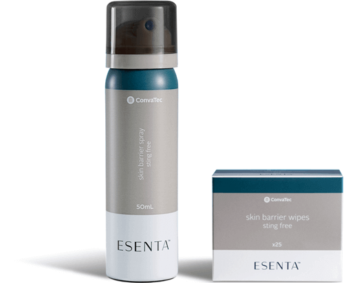 ESENTA™ Spray Barrière Cutanée Sans Picotement 50 ml et Lingettes x25 - Fait partie de votre protection cutanée respirante jusqu'à 72 heures.